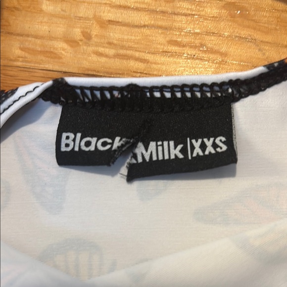 Blackmilk Butterfly Print Fitted Crop Top Brown and Orange - Picture 2 of 4